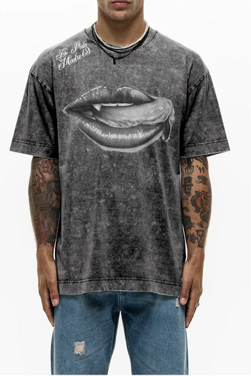 Stile t-shirt vintage labbra pericolose