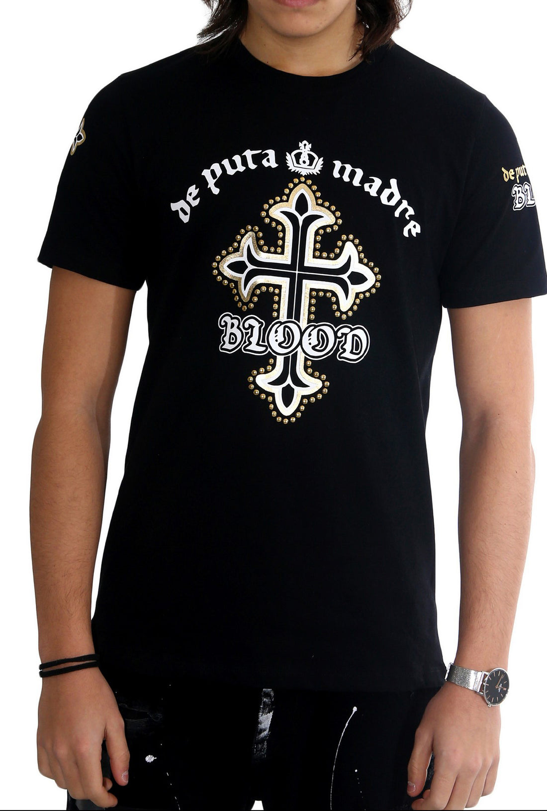 DPM Black Herren-T-Shirt „Blood Message“.