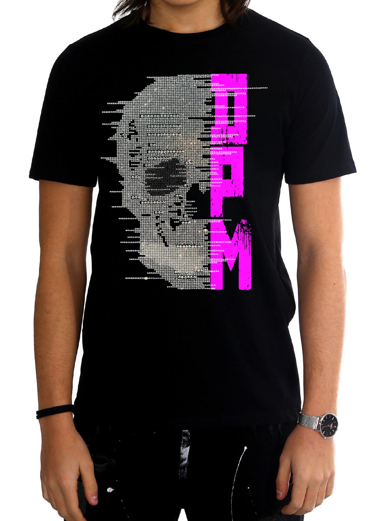 DPM Black Men's T-Shirt Skull the Face