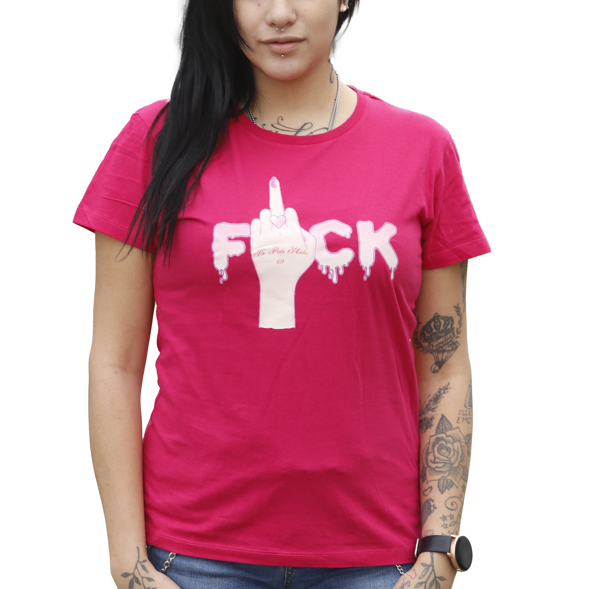 DPM69 T-shirt da donna disegno fatto a mano in italia  F**ck!