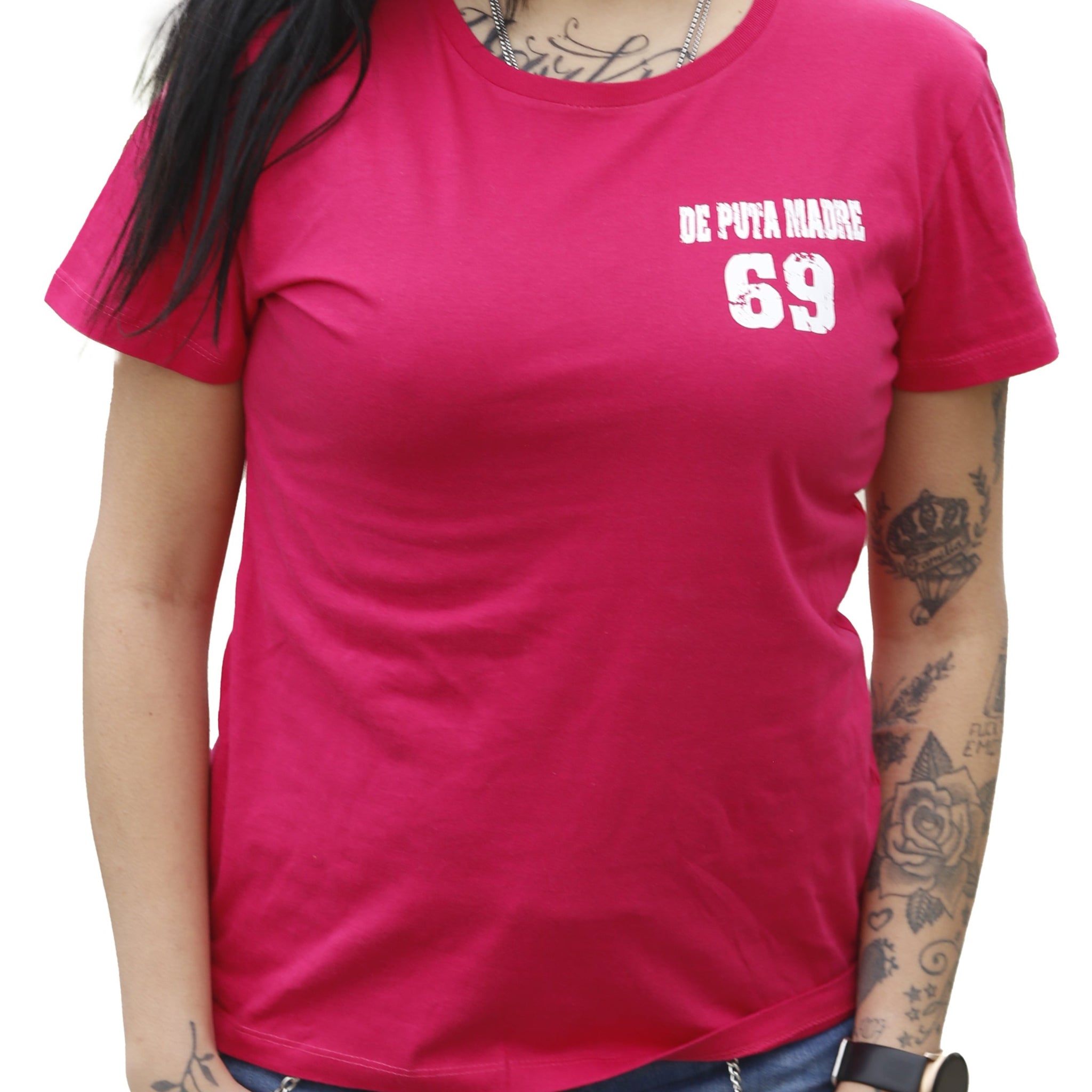 DPM69 T-shirt da donna disegno fatto a mano in italia  old habbits