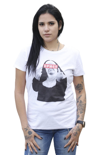DPM69 T-shirt da donna disegno fatto a mano in italia NUNS F*CK YOU