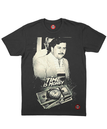 DPM69 T-shirt da uomo Design fatto a mano Pablo Escobar el Padron Il tempo è denaro