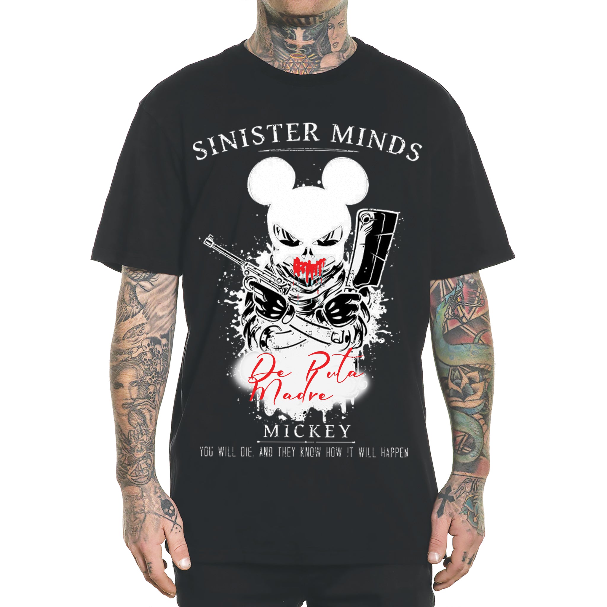 DPM69 T-shirt da uomo Design fatto a mano menti sinistre
