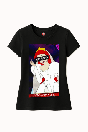 A Black T-Shirt With A Cartoon Character On It